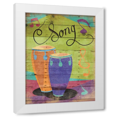 Song White Modern Wood Framed Art Print by Grey, Jace