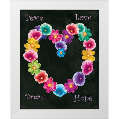 Peace Love White Modern Wood Framed Art Print by Grey, Jace