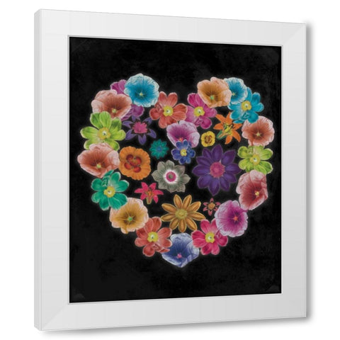Floral Heart 3 White Modern Wood Framed Art Print by Grey, Jace