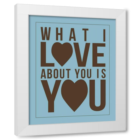 Text A3 White Modern Wood Framed Art Print by Grey, Jace