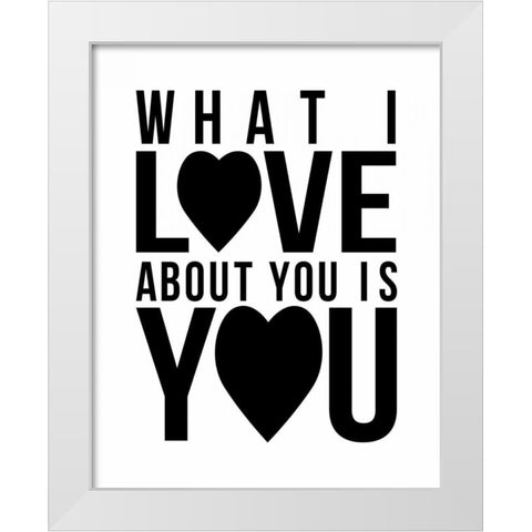 Text D White Modern Wood Framed Art Print by Grey, Jace