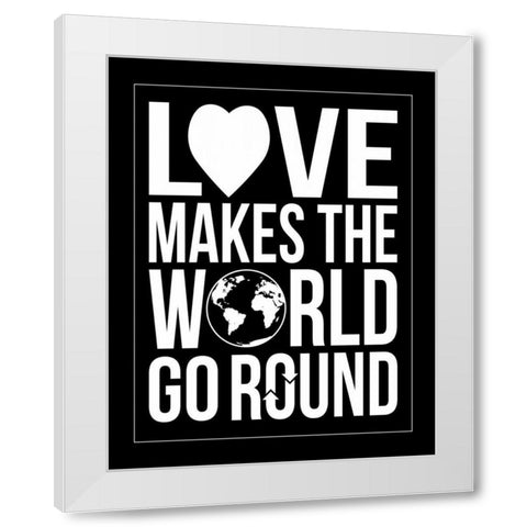 World Go Round White Modern Wood Framed Art Print by Grey, Jace