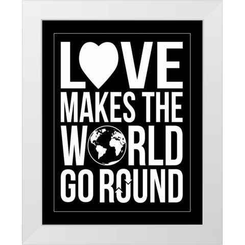 World Go Round White Modern Wood Framed Art Print by Grey, Jace