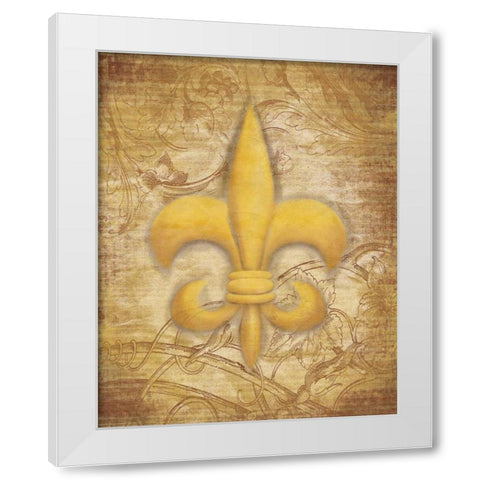 Fleur Delis White Modern Wood Framed Art Print by Grey, Jace