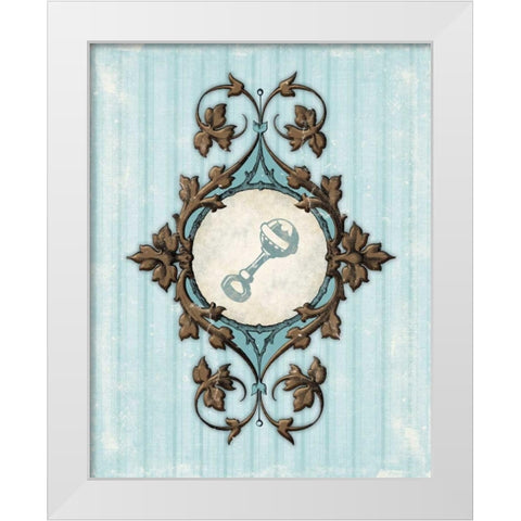 Rattle A White Modern Wood Framed Art Print by Grey, Jace