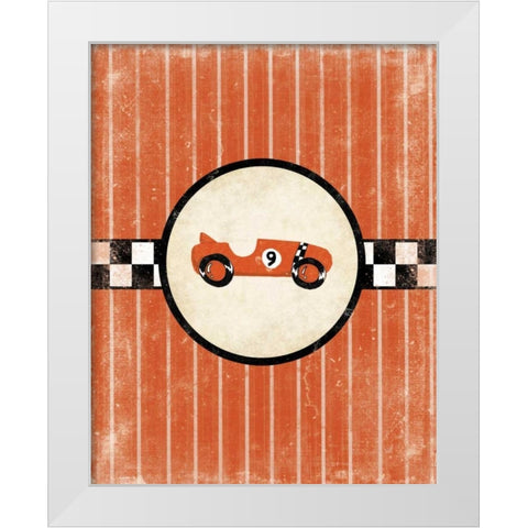 Race Car Nine White Modern Wood Framed Art Print by Grey, Jace