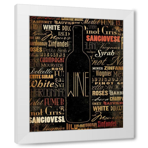 WINE 1 White Modern Wood Framed Art Print by Grey, Jace
