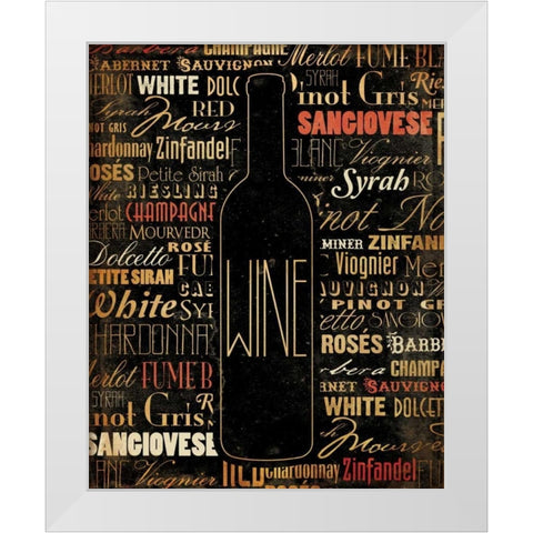 WINE 1 White Modern Wood Framed Art Print by Grey, Jace