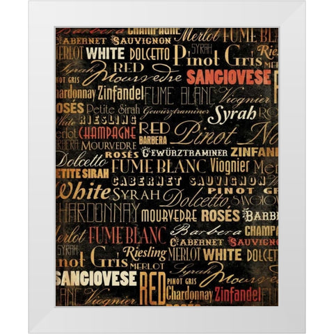 Wine Type White Modern Wood Framed Art Print by Grey, Jace