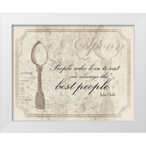 Spoon Quote White Modern Wood Framed Art Print by Grey, Jace