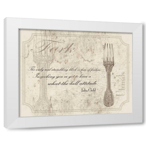 Fork Quote White Modern Wood Framed Art Print by Grey, Jace