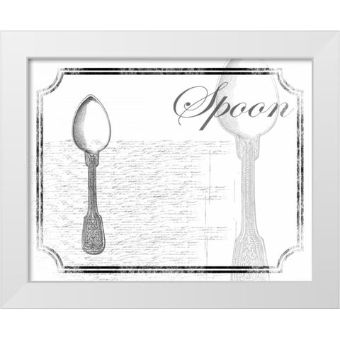 Simple Spoon White Modern Wood Framed Art Print by Grey, Jace