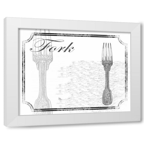 Simple Fork White Modern Wood Framed Art Print by Grey, Jace