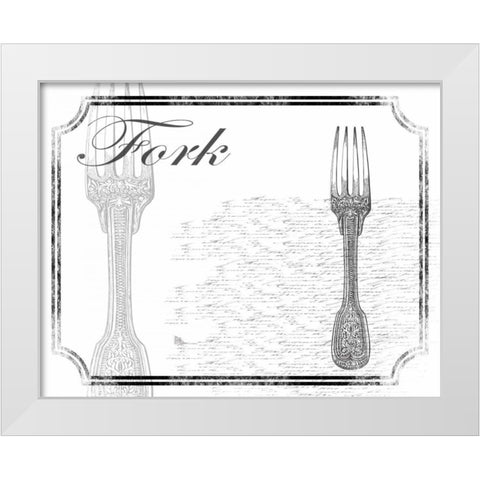 Simple Fork White Modern Wood Framed Art Print by Grey, Jace