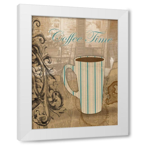 Coffee Time White Modern Wood Framed Art Print by Grey, Jace