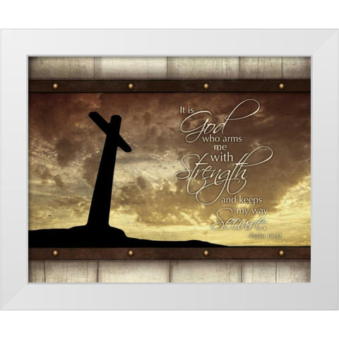 God and Strength White Modern Wood Framed Art Print by Grey, Jace