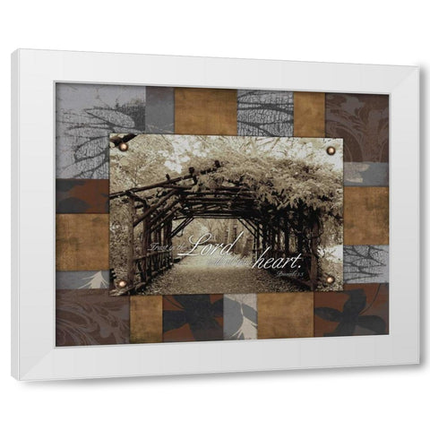 Trust the Lord White Modern Wood Framed Art Print by Grey, Jace
