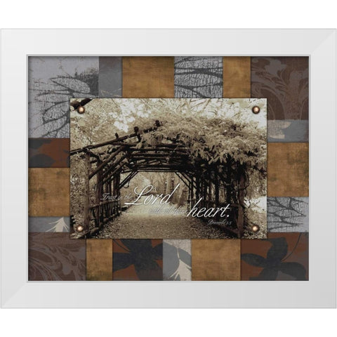 Trust the Lord White Modern Wood Framed Art Print by Grey, Jace