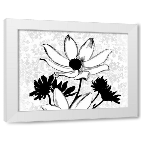 Simple Floral White Modern Wood Framed Art Print by Grey, Jace