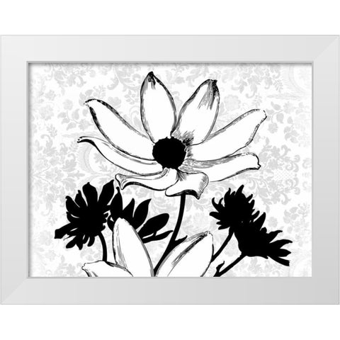 Simple Floral White Modern Wood Framed Art Print by Grey, Jace