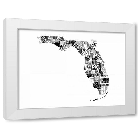 Florida White Modern Wood Framed Art Print by Grey, Jace