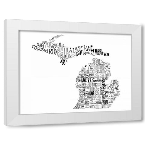 Michigan White Modern Wood Framed Art Print by Grey, Jace