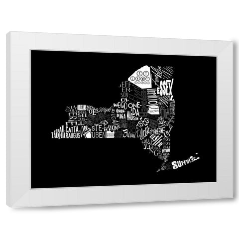 NY 3 White Modern Wood Framed Art Print by Grey, Jace