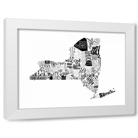 NY White Modern Wood Framed Art Print by Grey, Jace