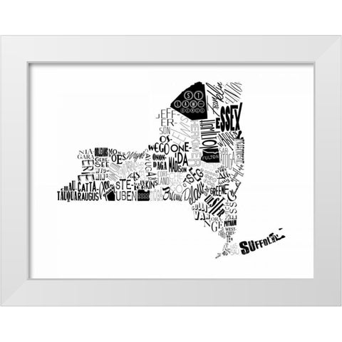 NY White Modern Wood Framed Art Print by Grey, Jace