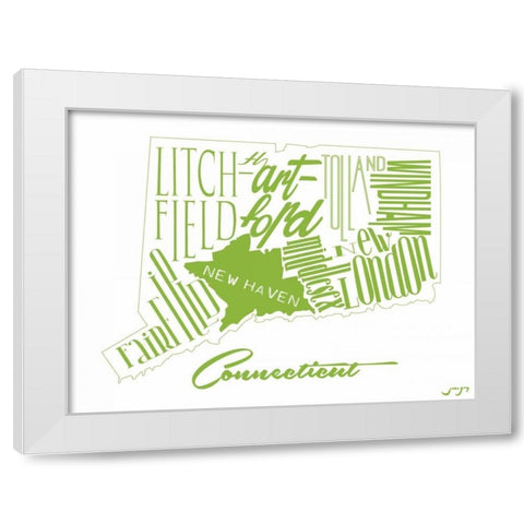 CT Green White Modern Wood Framed Art Print by Grey, Jace