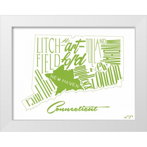CT Green White Modern Wood Framed Art Print by Grey, Jace