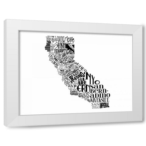 Cali White Modern Wood Framed Art Print by Grey, Jace