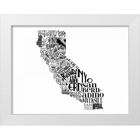 Cali White Modern Wood Framed Art Print by Grey, Jace