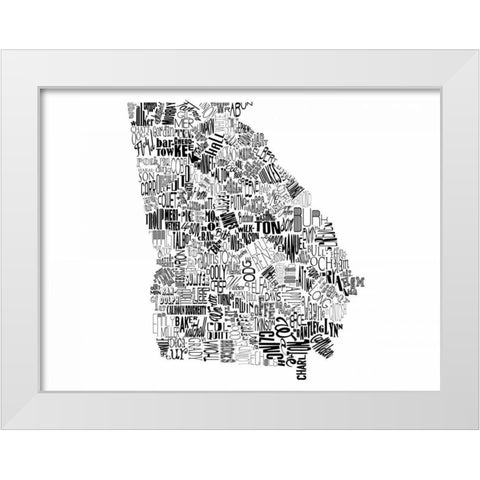 Georgia White Modern Wood Framed Art Print by Grey, Jace