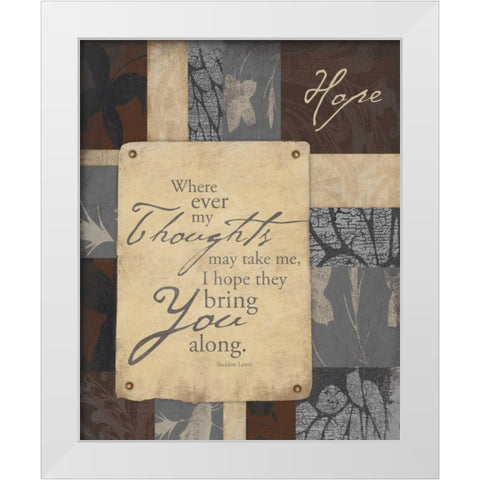 Hope 2 White Modern Wood Framed Art Print by Grey, Jace
