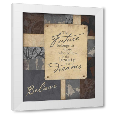 Believe White Modern Wood Framed Art Print by Grey, Jace