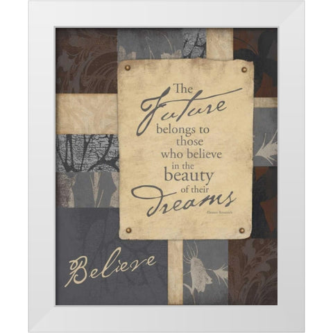 Believe White Modern Wood Framed Art Print by Grey, Jace