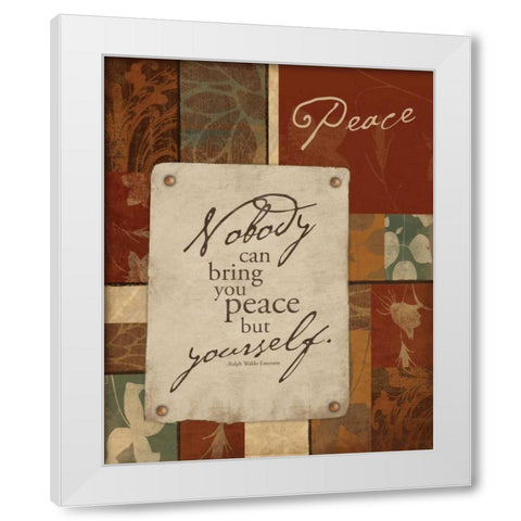 Peace White Modern Wood Framed Art Print by Grey, Jace