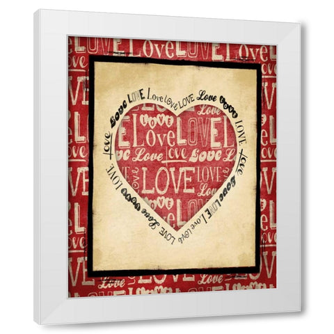 Love White Modern Wood Framed Art Print by Grey, Jace