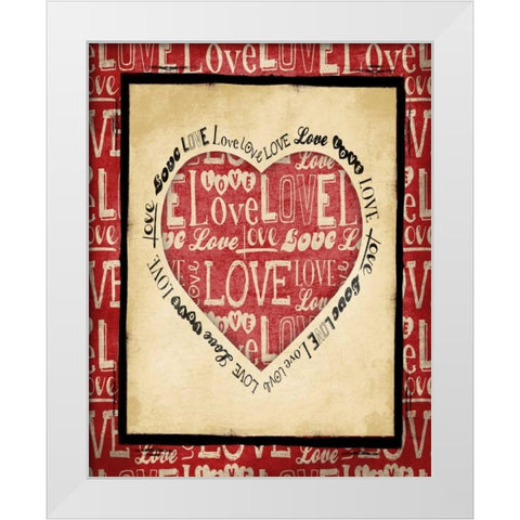 Love White Modern Wood Framed Art Print by Grey, Jace