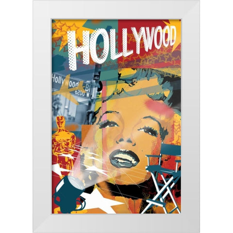 Marilyn Hollywood White Modern Wood Framed Art Print by Grey, Jace