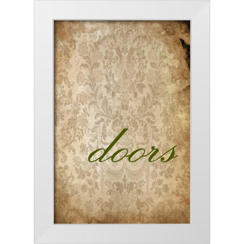doors White Modern Wood Framed Art Print by Grey, Jace