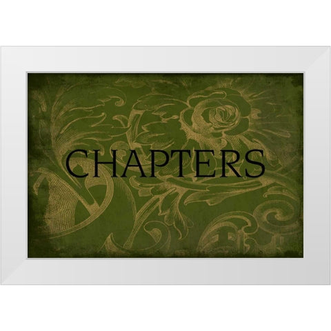chapters White Modern Wood Framed Art Print by Grey, Jace