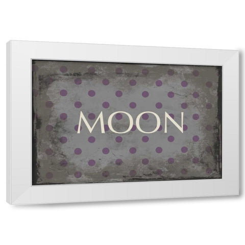 moon White Modern Wood Framed Art Print by Grey, Jace