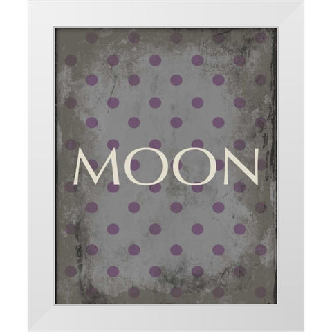 moon White Modern Wood Framed Art Print by Grey, Jace