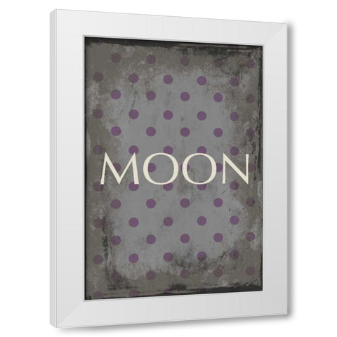 moon White Modern Wood Framed Art Print by Grey, Jace