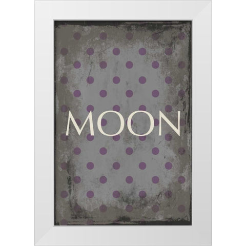 moon White Modern Wood Framed Art Print by Grey, Jace
