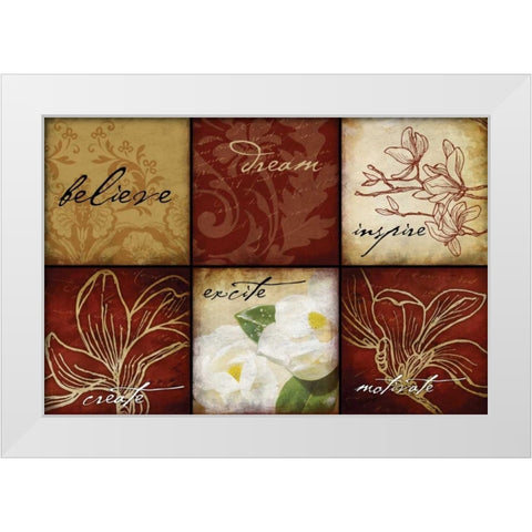 Magnolia Inspirational White Modern Wood Framed Art Print by Grey, Jace