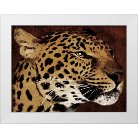 Leopard White Modern Wood Framed Art Print by Grey, Jace