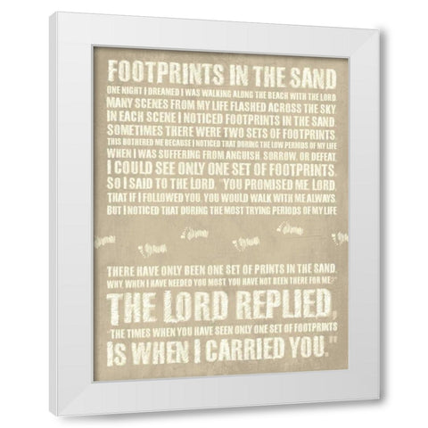 Footprints White Modern Wood Framed Art Print by Grey, Jace